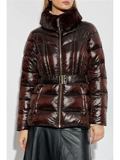 michael kors belted puffer jacket